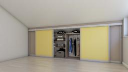 9c nizka omara z drsnimi vrati v mansardi