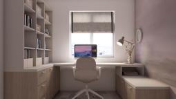 A pisalna miza z vgradnimi regali