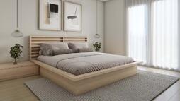 Lesene letvice kot vzglavje postelje