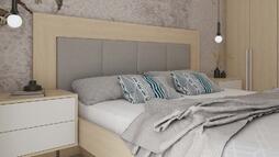 Oblazinjeno vzglavje postelje