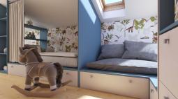 Otroške postelje v mansardi