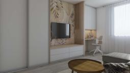 domača pisarna v dnevni sobi