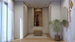 garderobna soba z vgradnimi omarami po meri