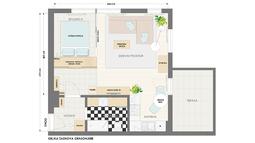 garsonjera 47m2 tloris