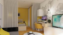 kombinacija spalnice in pisarne