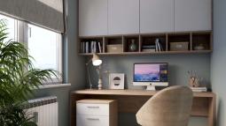 pisalna miza z vgradnimi regali