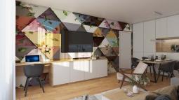 pisarniški kotiček v dnevni sobi