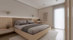 postelja v spalnici Teja