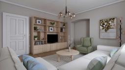 razpored pohištva v dnevni sobi Jana