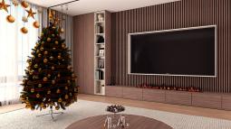 regali po meri v praznično okrašeni dnevni sobi