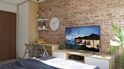 tv regal in pisalna miza v garsonjeri