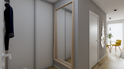 vgradna omara z drsnimi vrati na hodniku