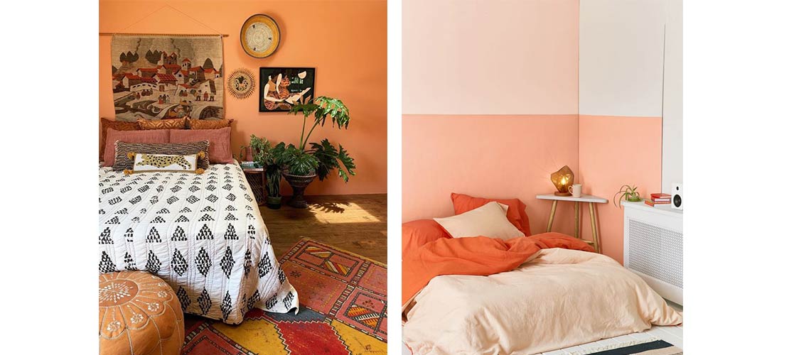 oranzna barva v spalnici